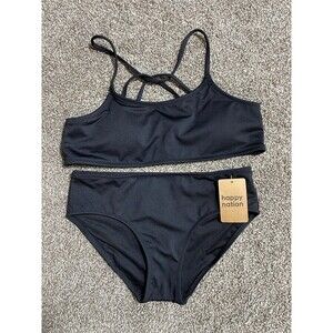 Happy Nation Girls Black Bikini Set – Size Large (12) – NWT